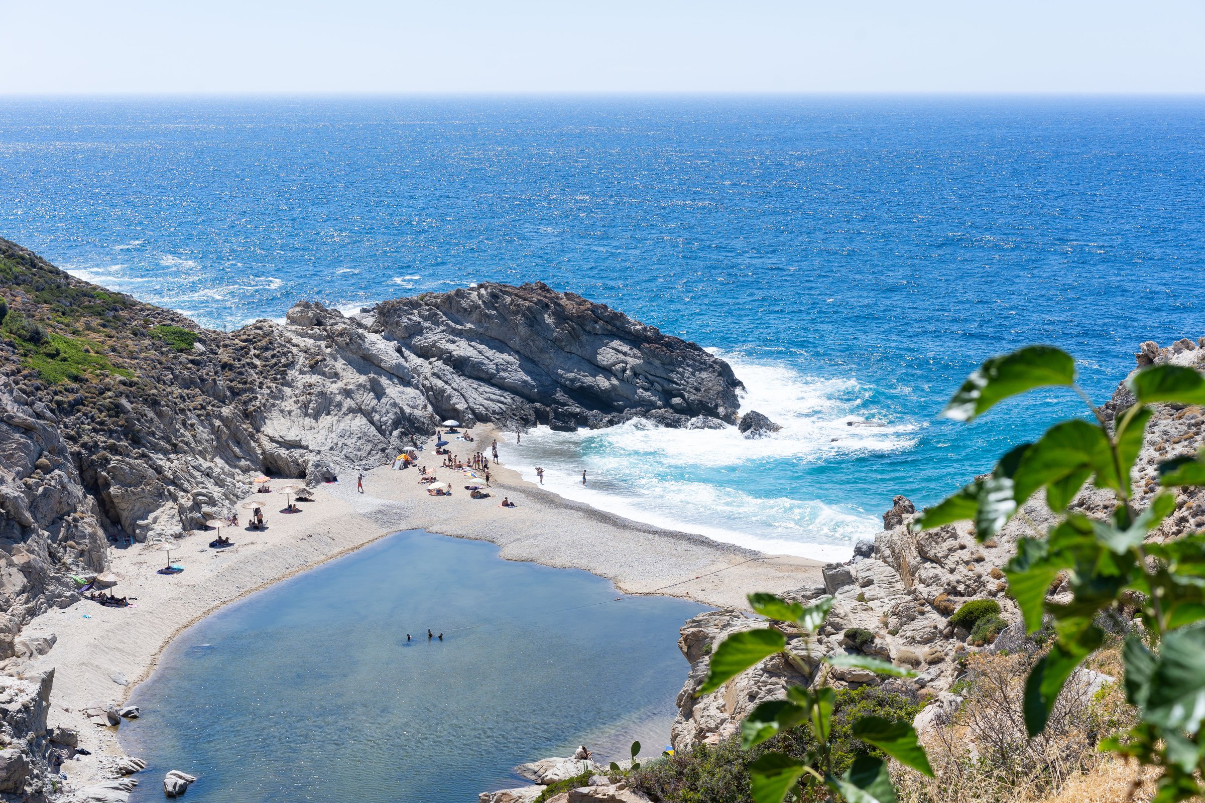 Hidden cove and lagoon at Nas beach, Ikaria